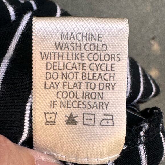 Max Studio Black & White Striped Maxi Short Sleeve Dress Women's Small - Picture 9 of 10